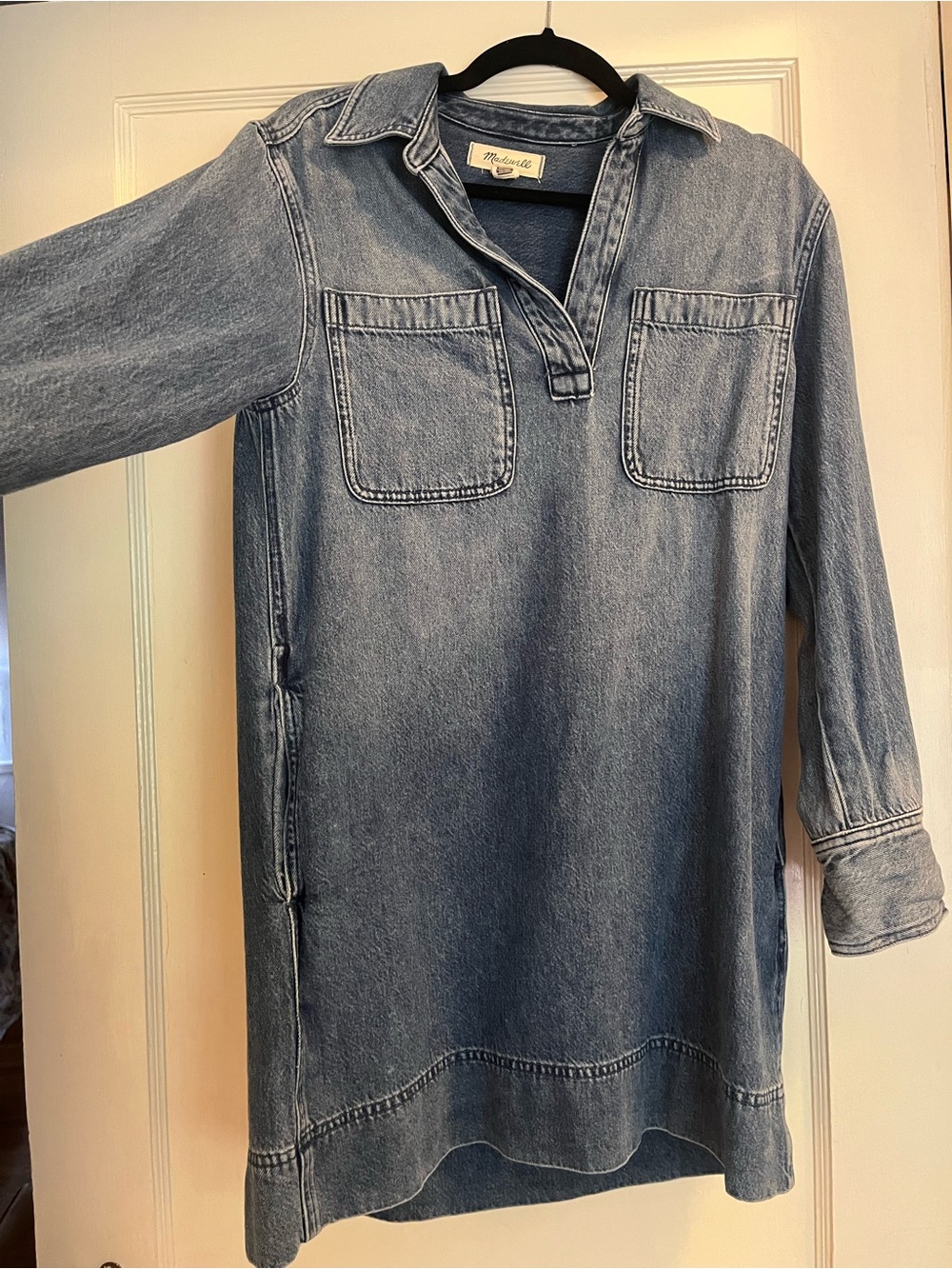 Madewell Light Wash Denim Tunic Shirt